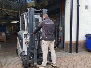 Onveilig gebruik van een heftruck. Foto van WUR