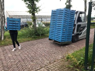 Gevaarlijke situatie met een heftruck. Foto van WUR